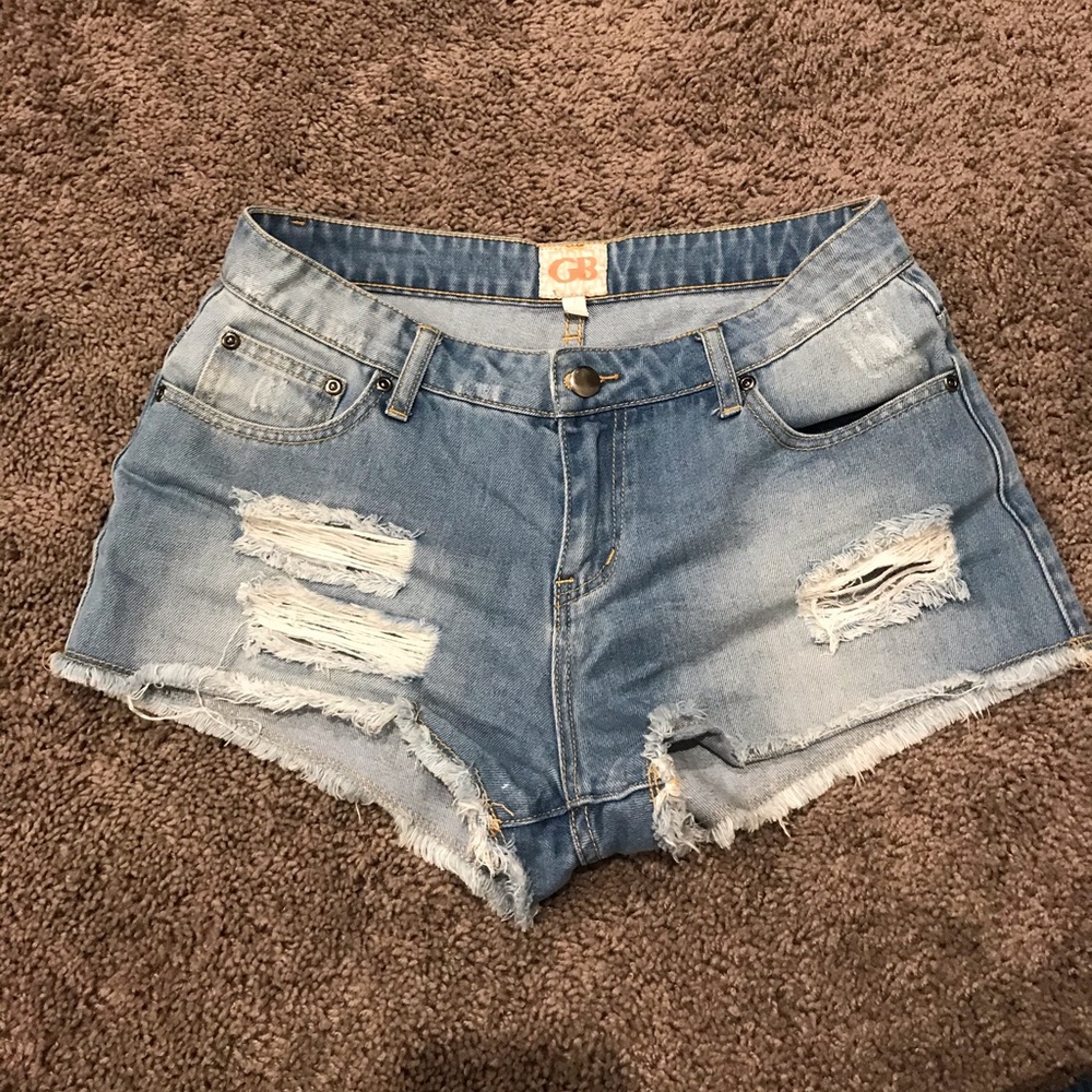 gianni bini blue jean shorts